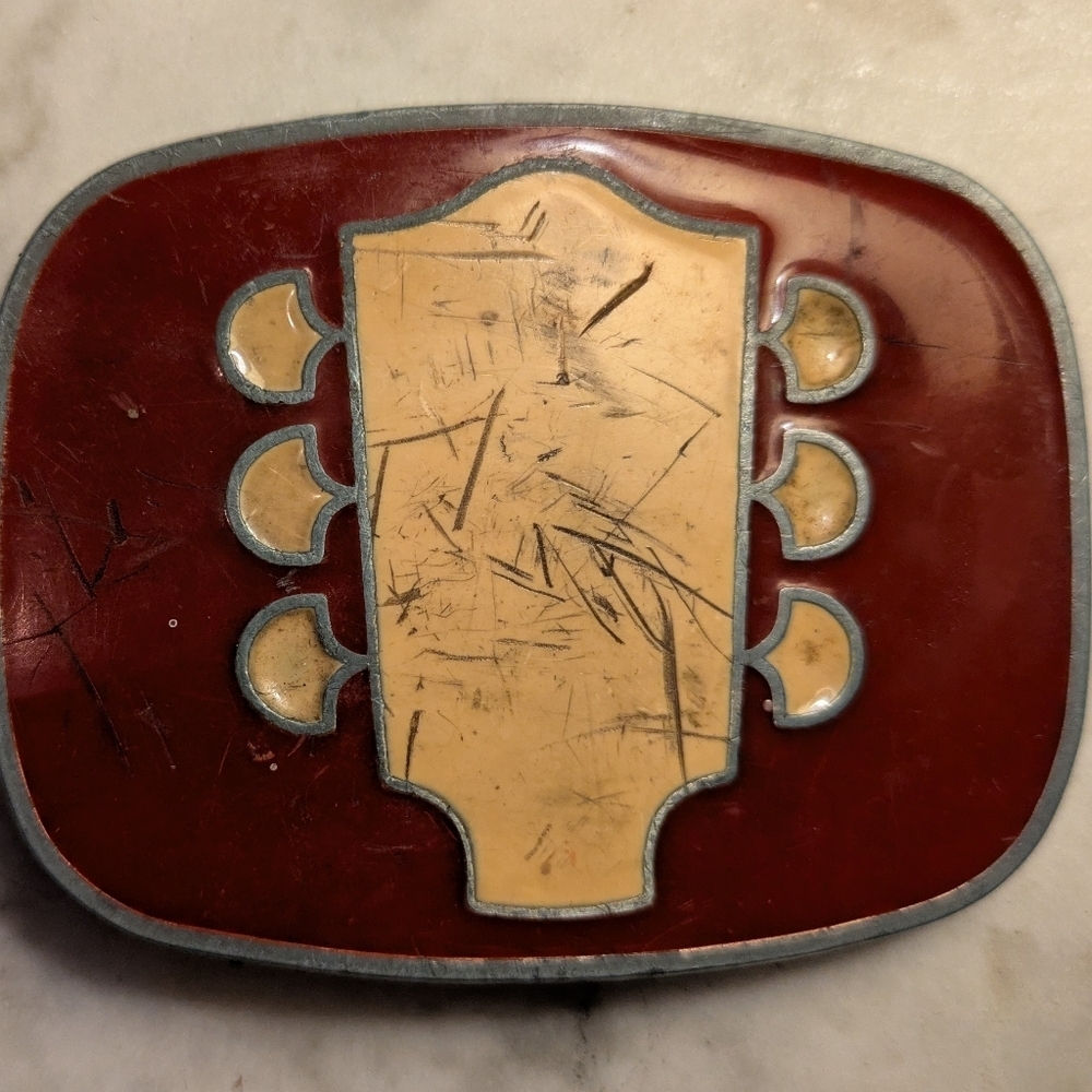 Vintage Guitar Headstock Belt Buckle